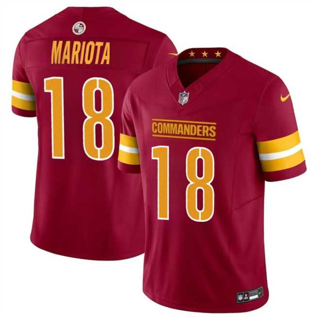 Men & Women & Youth Washington Commanders #18 Marcus Mariota Burgundy 2024 F.U.S.E Vapor Limited Stitched Jersey